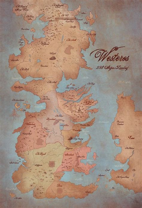 Map Of Westeros A Song Of Ice And Fire Seven Kingdoms Map