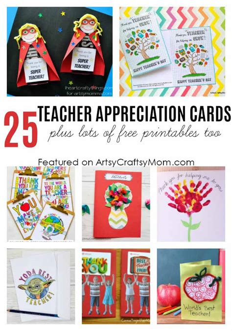 Thank you note template for kids; 25 Awesome Teachers Appreciation Cards with Free Printables