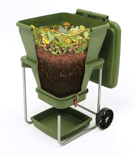 A Side Angle Of The Hungry Bin Worm Composter With The Inside Of The
