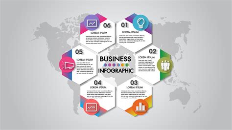 Infographics 6 Step Business Vector Illustration Organization Chart
