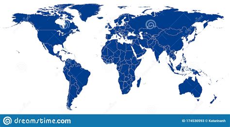 World Map Vector Blue Similar World Map Blank Vector On White
