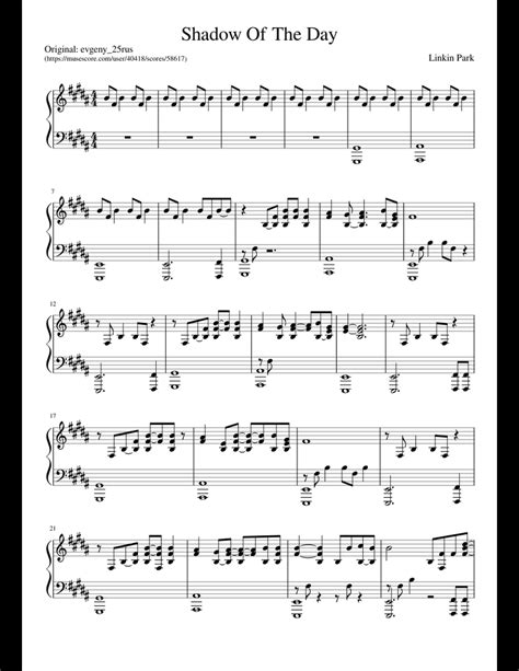 Shadow Of The Day Sheet Music For Piano Download Free In Pdf Or Midi