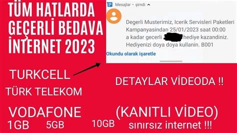 Turkcell T Rk Telekom Vodafone Bedava Nternet T M Hatlarda