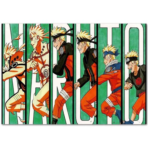 B198 Shippuuden Growth History Of Naruto Japan Anime Top A4 Art Silk