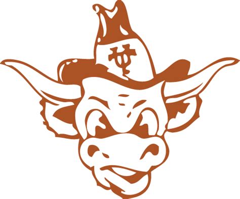 The Texas Longhorns Logo Is Shown In Brown And White On A White Background