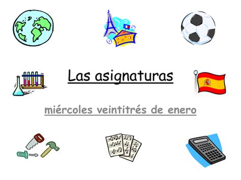 Las Asignaturas By Castellano7 Teaching Resources Tes