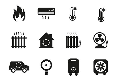 Free Heating And Cooling Icons Vector 127921 Vector Art At Vecteezy