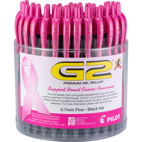G2 Premium Gel Roller Pen 72 Count Tub Breast Cancer Awareness 07mm