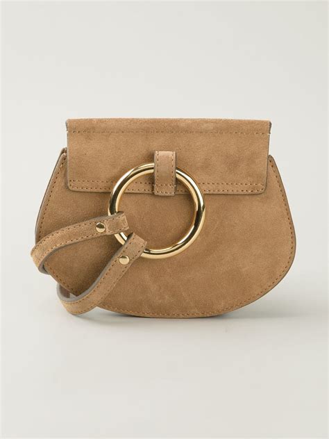 Chloé Faye Small Suede Cross Body Bag In Natural Lyst