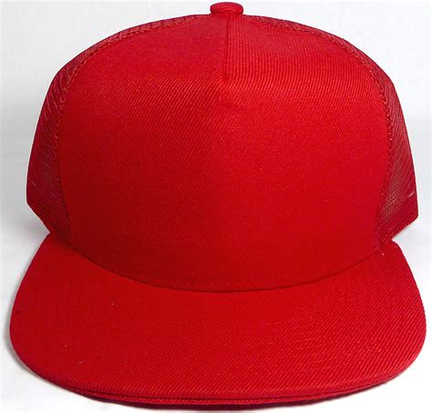Wholesale Mesh Trucker 5 Panel Snapback Blank Hats Solid Red