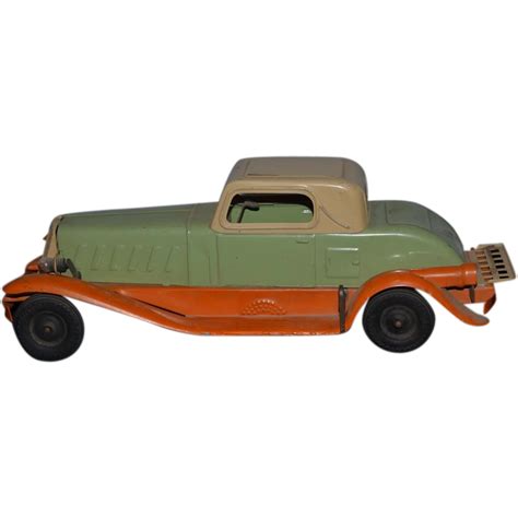 Old Pressed Steel Marx Electric Light Wind Up Car Girard ...