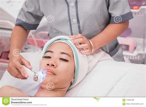 Woman Getting Rf Lifting Procedure Stock Photo Image Of Female Asian