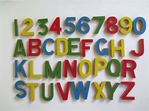 Wooden Letters And Numbersvintage Wooden Letterswooden Alphabet