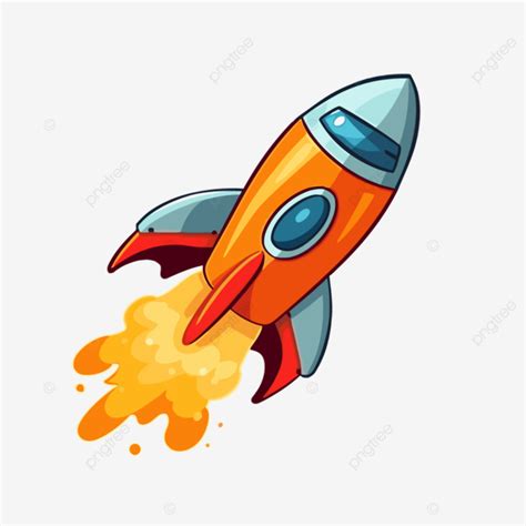 Acceleration Clipart An Orange And Orange Rocket Ship That Is Flying