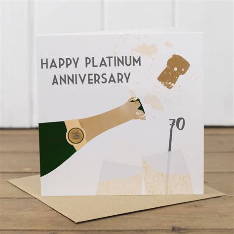 Only the first anniversary and milestone anniversaries such as 5th 10th, 20th, 25th, 50th and 75th had a gift suggestion. 70th Platinum Wedding Anniversary Card By Yellowstone Art ...
