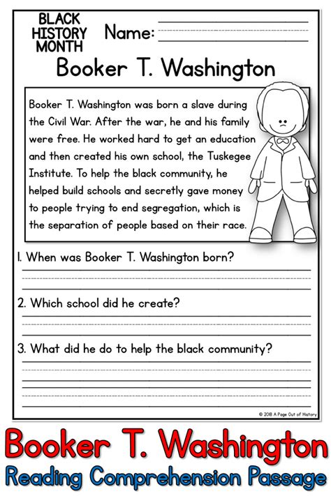 Black History Worksheets For Students