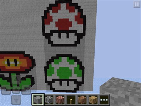 Mario Mushroom Pixel Art Minecraft Project