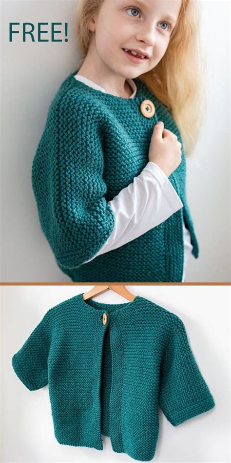 Free Knitting Pattern For Childs Garter Stitch Cardigan Ages 3 To 12