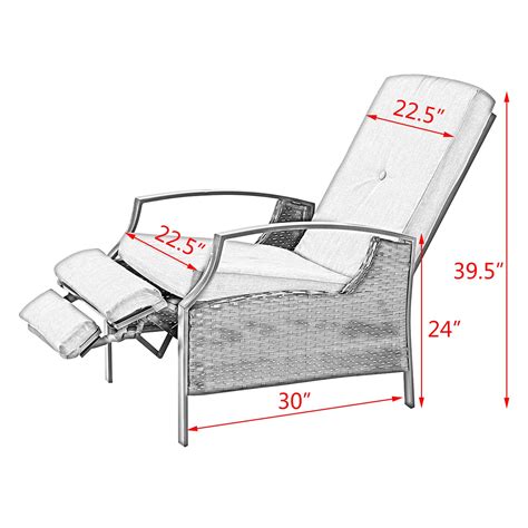 Marble Field Patio Wicker Adjustable Recliner Chair Relaxing Lounge