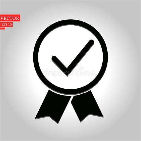 Approved Or Certified Medal Icon In A Flat Design Award Symbol On