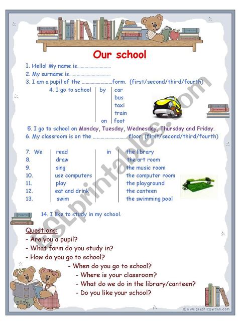 Our School Worksheet Vlrengbr