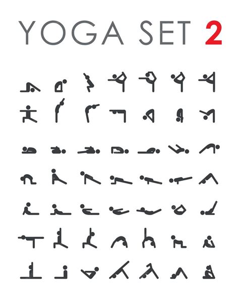 Premium Vector Yoga Poses Asanas Icons Set
