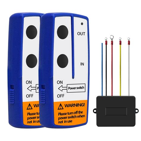 FIEWESEY Wireless Winch Remote Control Kit Receiver 12V 150ft Twin