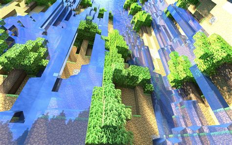 Minecraft Game Application Minecraft Render Screen Shot Waterfall