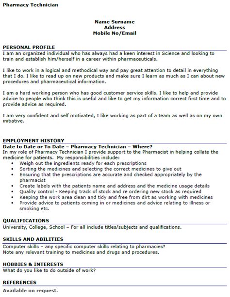 Don't cram it with gimmicky graphics. Pharmacy Technician CV Example - icover.org.uk