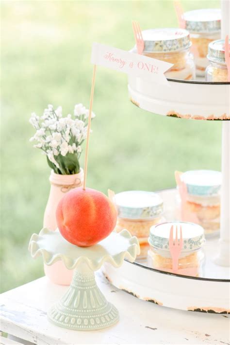 Peaches And Cream 1st Birthday Party Karas Party Ideas Peach Party