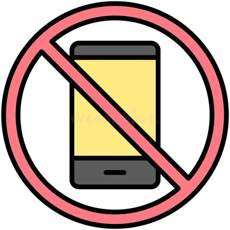 No Cell Phone Icon Prohibition Sign Vector Illustration Stock Vector