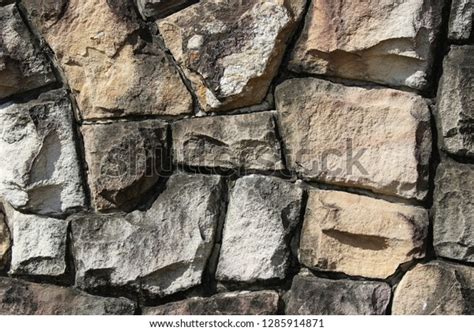 Neatly Stacked Rough Cut Stone Wall Stock Photo 1285914871 Shutterstock