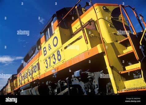 The Sun Catches The Bright Yellow Of A B O Railroad Engine Minneapolis