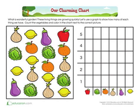 Printable traceable lines worksheet for preschoolers. Counting: Vegetable Garden | Worksheet | Education.com ...