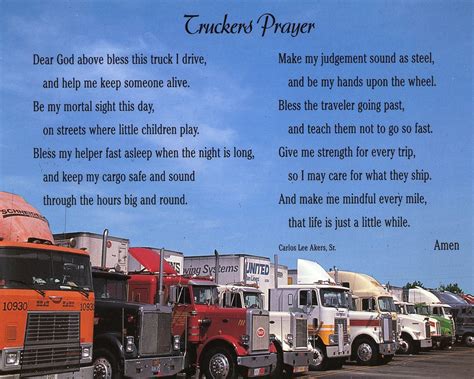 Truckers Prayer P Catholic Picture Print Etsy