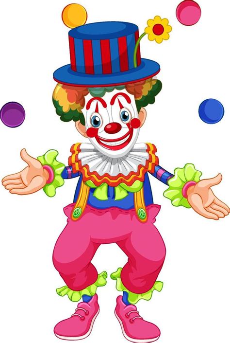 colourful clown cartoon character 6582830 vector art at vecteezy