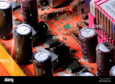 Close Up Of A Chipset Heatsink On Motherboard Stock Photo Alamy