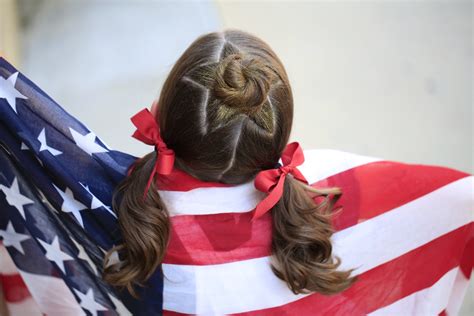 The Star Bun Combo 4th Of July Hairstyles Cute Girls Hairstyles