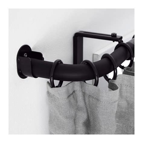 Curtain rod holder/wall/ceiling bracket/curtain rod. HUGAD Curtain rod corner connector - black - IKEA