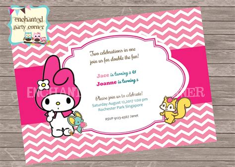 Cute My Melody Birthday Invite Card