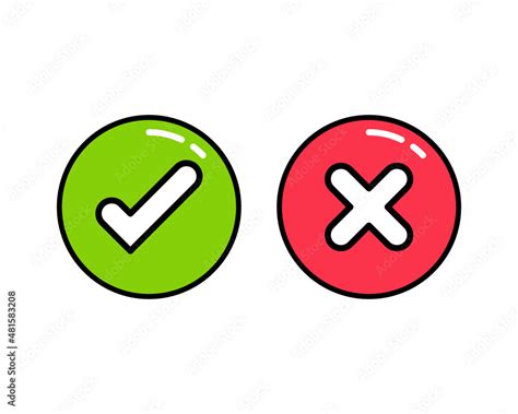 Check Marks Tick And Cross Vector Icons Yes And No Symbols Vector