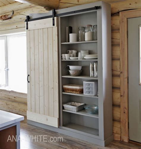 Barn Door Cabinet Or Pantry Ana White Kitchen Cabinet Plans Diy