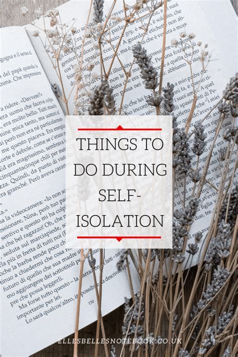 things to do during self isolation ellesbellesnotebook