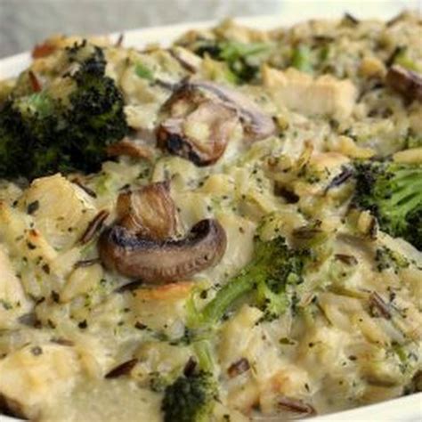 Bake until piping hot and serve with hot biscuits or noodles. Chicken, Mushroom, Broccoli, and Rice Casserole | Recipe ...