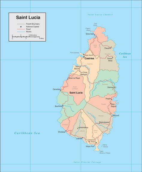 St Lucia Map Detailed Map Of St Lucia