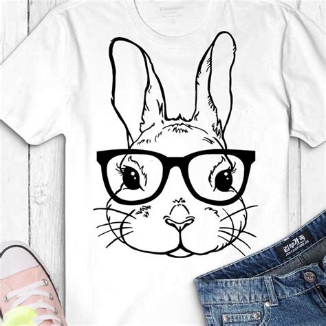 Bunny with Glasses SVG Easter SVG Easter Bunny With Glasses | Etsy