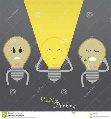 Light Bulbs Show Think Positive Stock Vector Illustration Of Bright