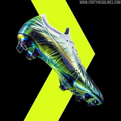 a pair of soccer cleats on a black and yellow background