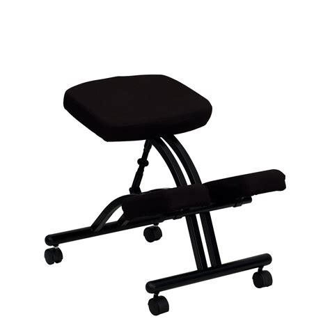 Finden sie ergonomic kneeling chair auf gigagünstig, die website, um preise zu vergleichen! Black Fabric Mobile Ergonomic Kneeling Chair from Renegade ...