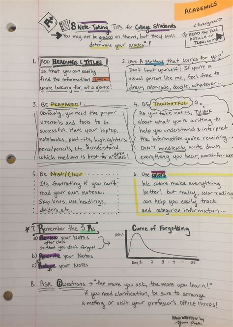 8 Note Taking Tips For College Students Tun Note Taking Tips